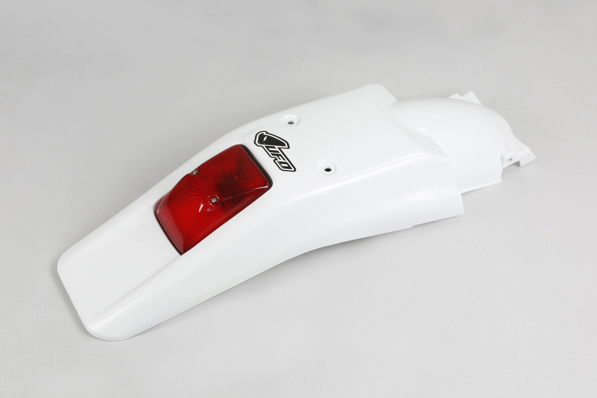 UFO Plast Guardabarro trasero Moto Honda XR 250R 400R 96-25 blanco con luz