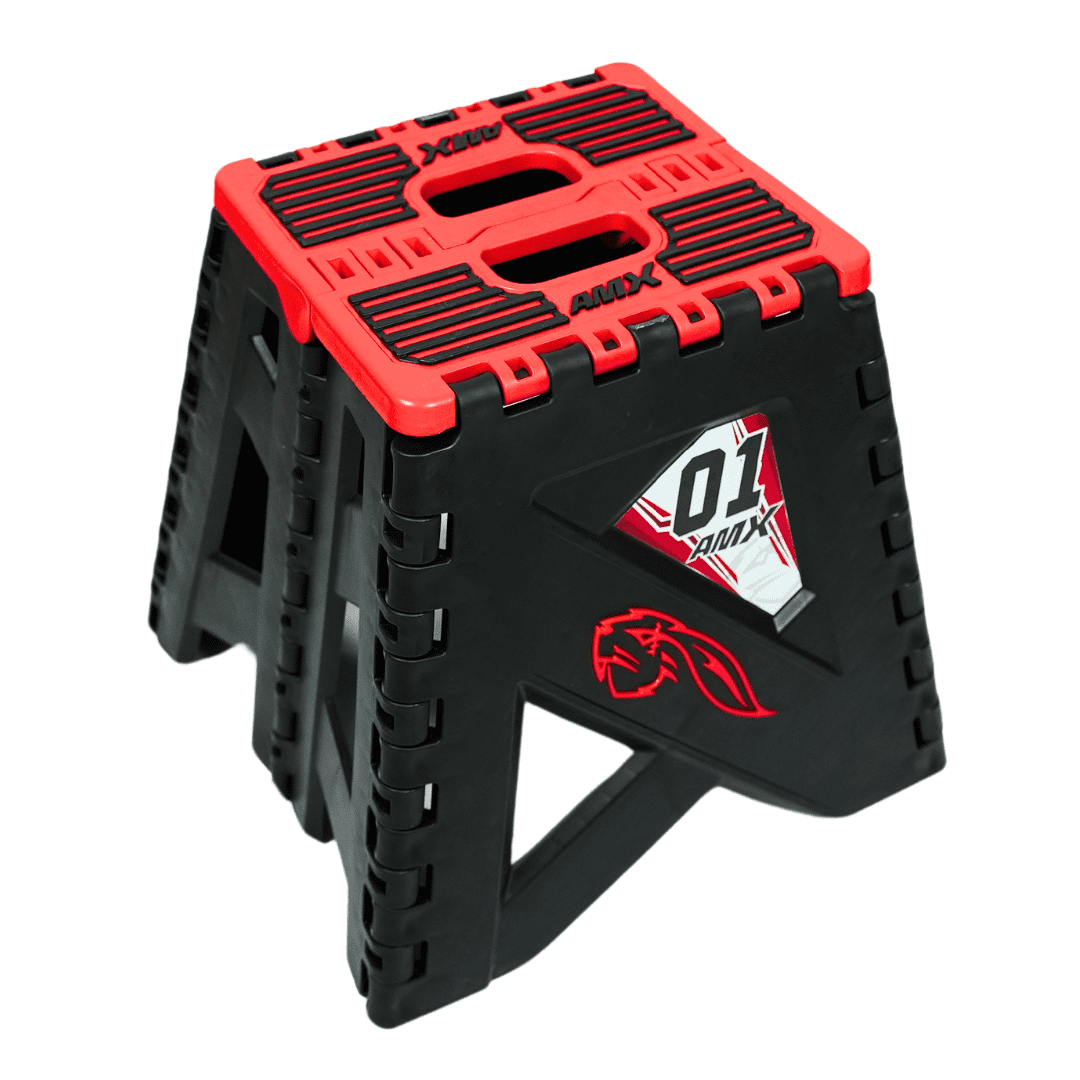 BANCO CABALLETE UNIVERSAL PLEGABLE ROJO NEGRO -AMX-