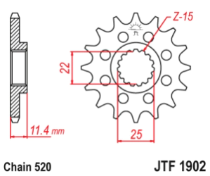 JT Sprockets Pi��n Moto JT1902.16 16 dientes KTM Husqvarna 690-901