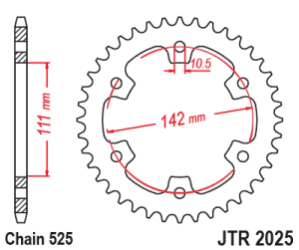 JT Sprockets Corona Moto JT2025.38 38 dientes Royal 650 Interceptor GT