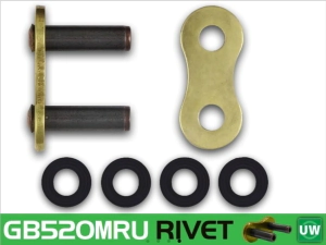 RK Eslab�n Uni�n Cadena Moto 520 MRU para remachar dorada