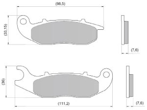 Diafrag Pastillas Freno Moto del. Pcx Xtz Tenere Lander Dura Tech FA465/693