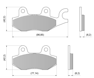 Diafrag Pastillas Freno Moto Pro Tech Racing DFP-60802 FA165 Ninja Z400 KLR TNT XTZ