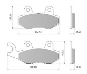 Diafrag Pastillas Freno Moto Royal CF Benelli Triumph Dura Tech Fa135