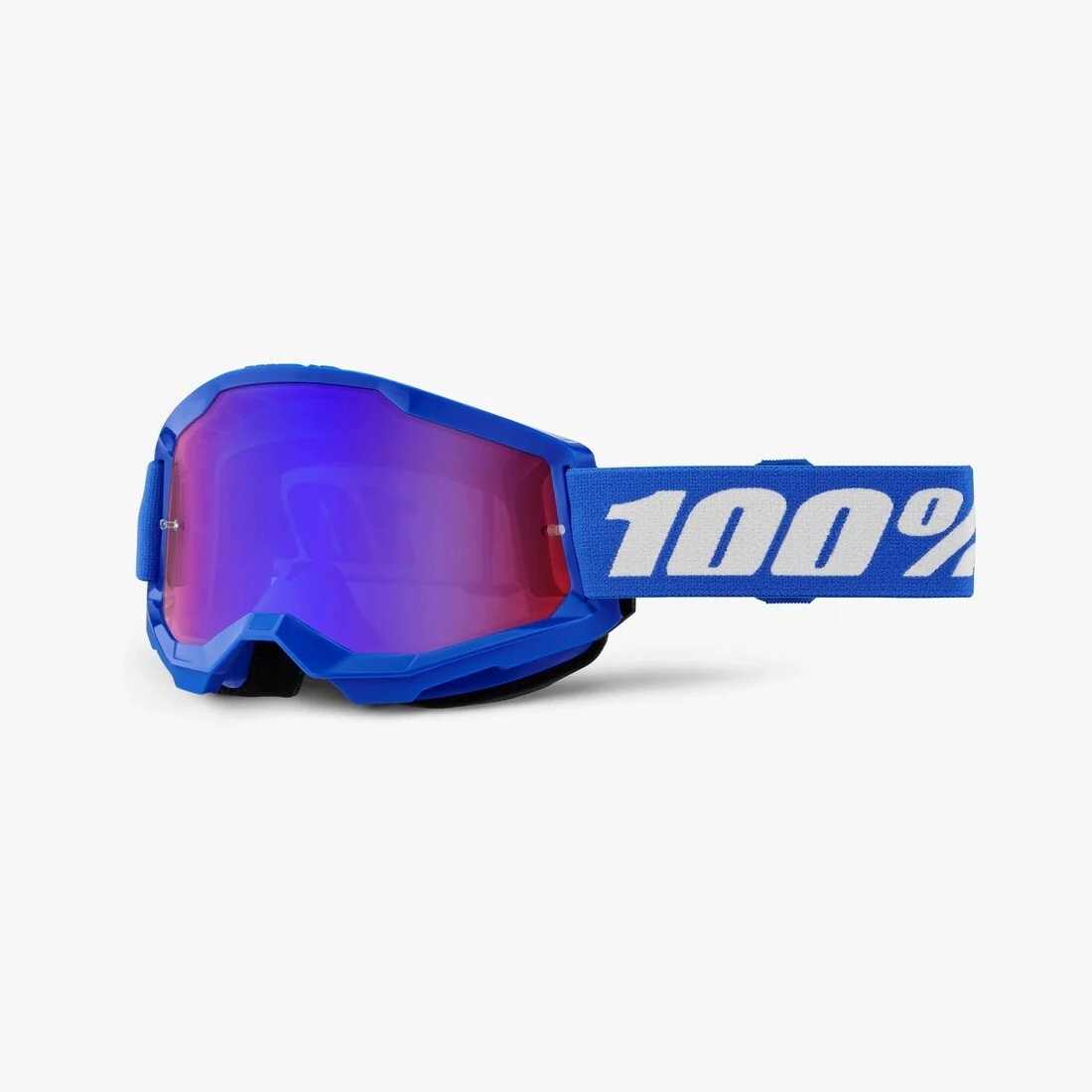 100% Antiparra Motocross Strata 2 Moto MTB azul lente Mirror roja azul