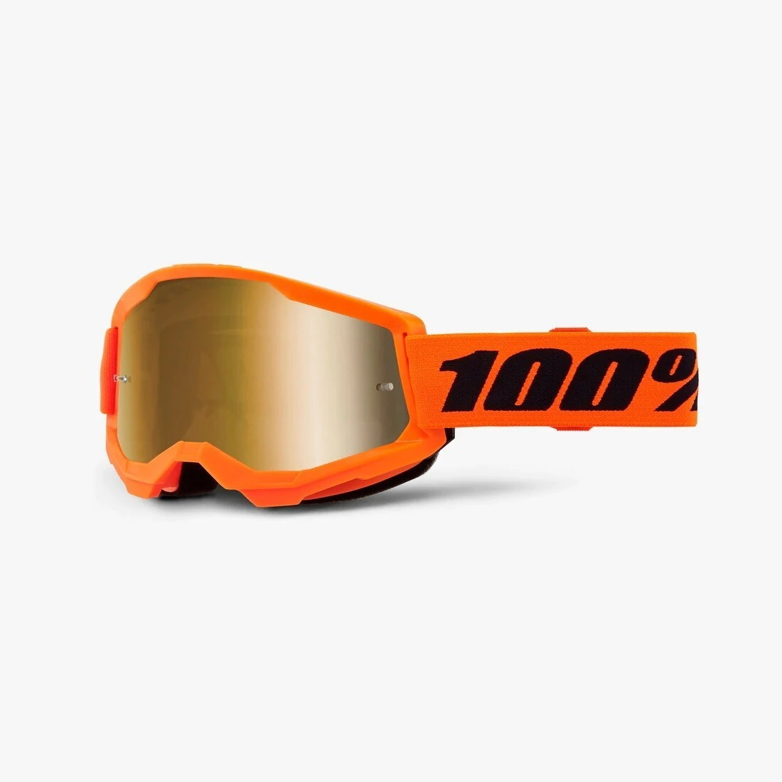 100% Antiparra Motocross Strata 2 naranja ne�n lente Mirror True Gold