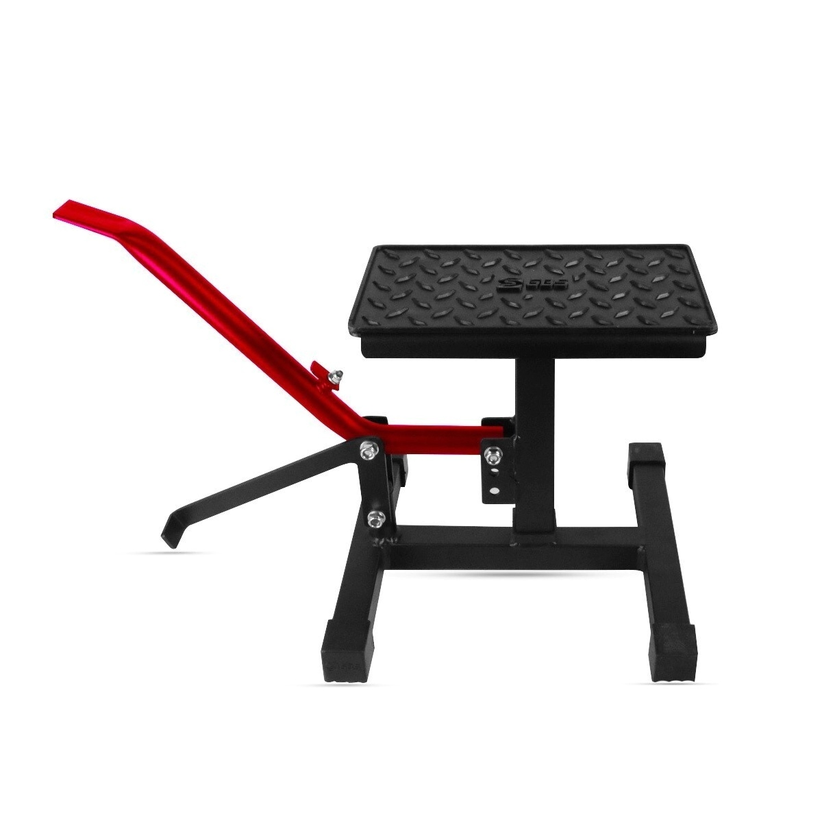 GBS Caballete Central Eleva Moto 4 Pies con Pedal rojo