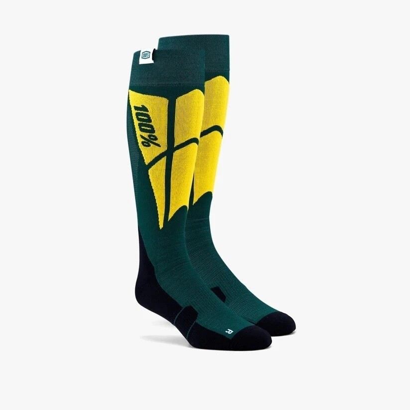 100% Medias Motocross MX Hi Side verde fl�or talle S/M
