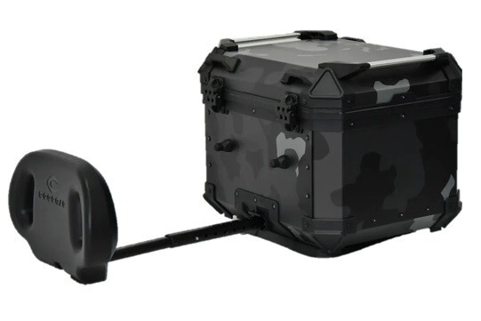 Coocase Ba�l Top Case Moto aluminio 45L respaldar extensible camuflado oscuro