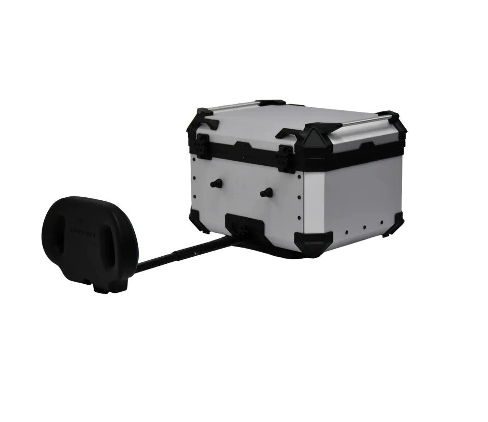 Coocase Ba�l Top Case Moto aluminio 55L respaldar extensible plateado
