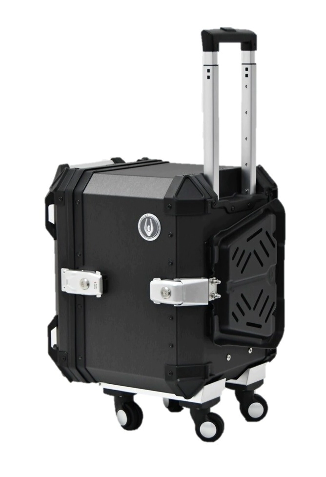 Coocase Ba�l Top Case Moto aluminio 48L valija con ruedas gris oscuro cepillado