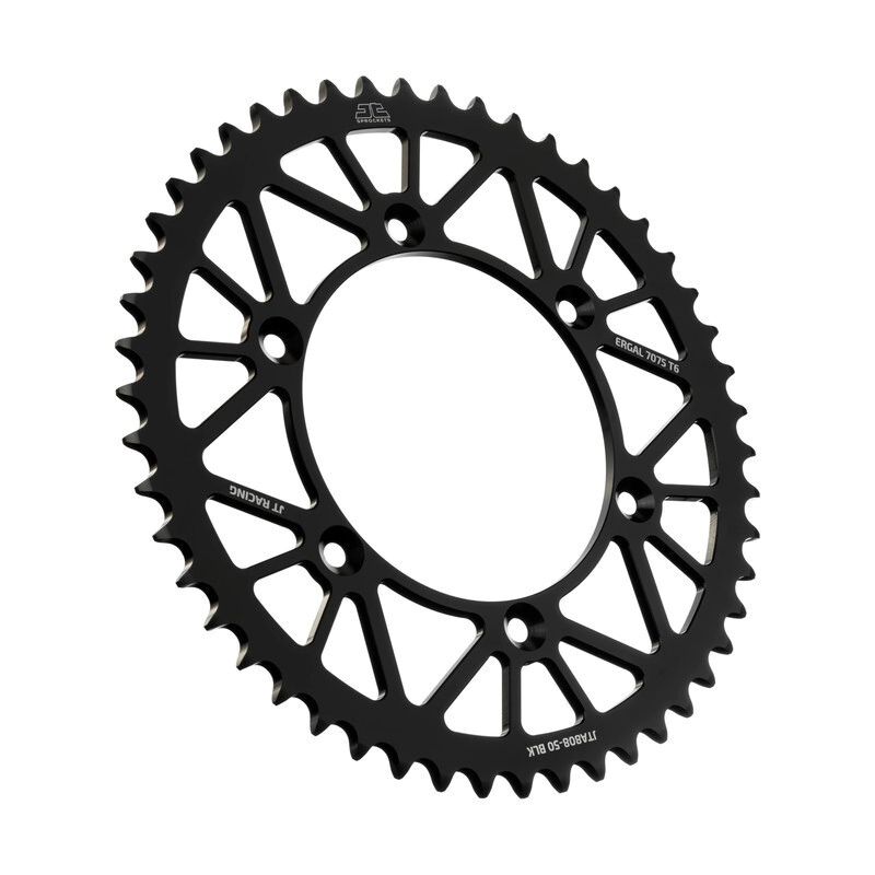 JT Sprockets Corona Moto aluminio 49 dientes Alu RM/DR 125/250 85/05 RMZ 250/450 01/24 negro