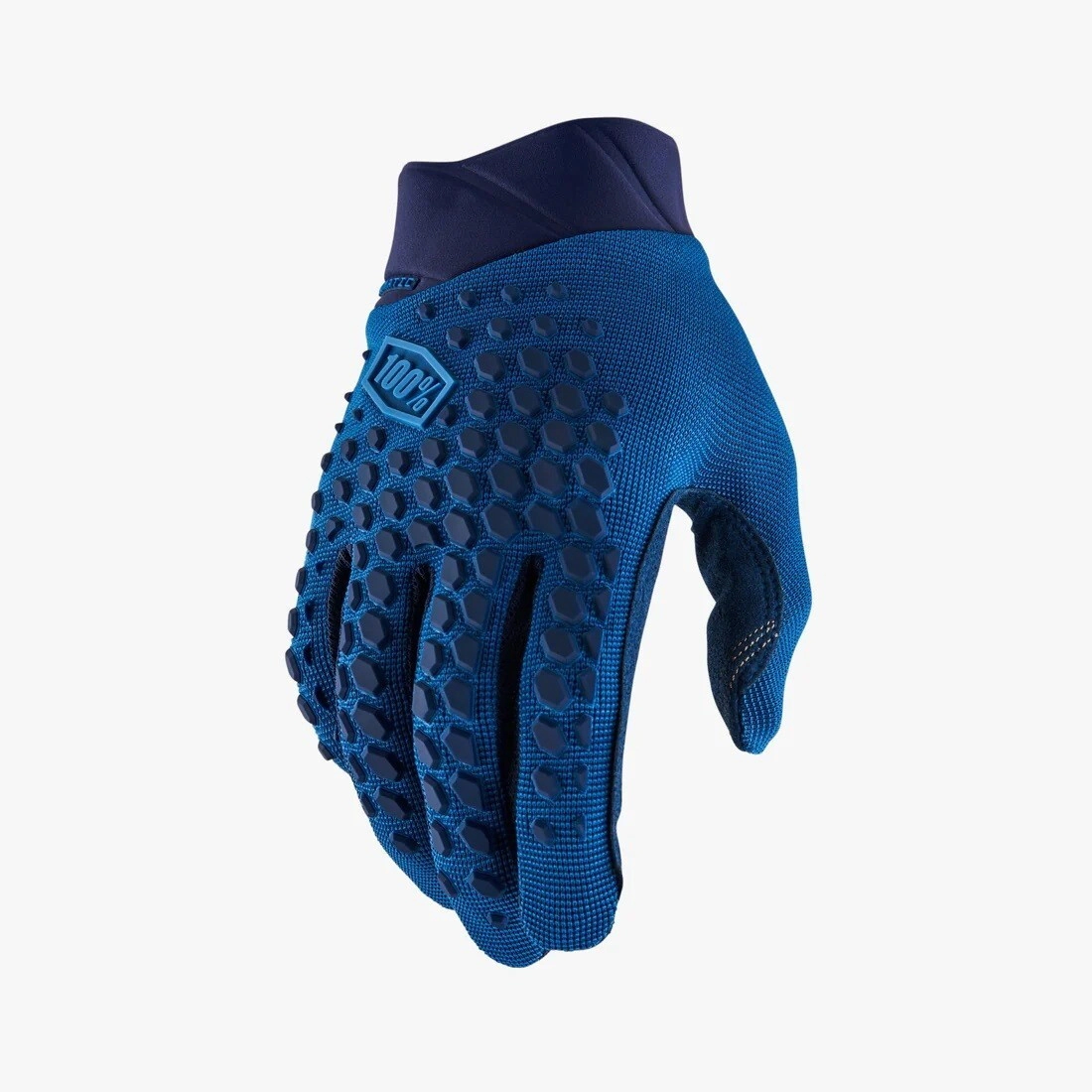 100% Guantes Motocross Geomatic Slate azul talle S