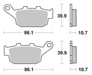 SBS Pastillas Freno Moto SBS 614 FA140 Street sinterizadas tras. Triumph