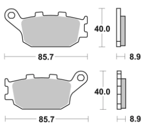 SBS Pastillas Freno Moto SBS 657 FA174 Street sinterizadas tras. Honda Yamaha Vogue