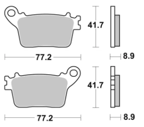 SBS Pastillas Freno Moto SBS 834 FA436 Street sinterizadas tras. ZX-10 CBR RR YZF R1/R6