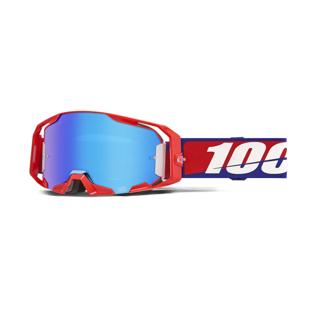 100% Antiparra Motocross Armatic Best lente Mirror azul