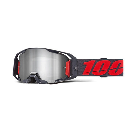 100% Antiparra Motocross Armatic Turo lente Mirror plateada