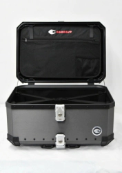 Coocase Ba�l Top Case Moto aluminio 65L gris oscuro cepillado