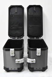 Coocase Ba�les Laterales Moto aluminio 28L gris oscuro cepillado
