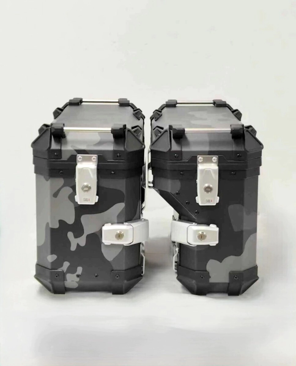 Coocase Ba�les Laterales Moto aluminio 36L S-Shape derecho camuflado oscuro