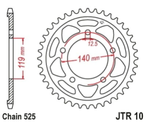 Corona JT Sprockets BMW 750/850 GS (18-20)/900 R-xr (20-21) 44D Hierro