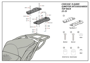 Coocase Soporte Top Case Moto QJ Motor SRT 550SX 600SX aluminio