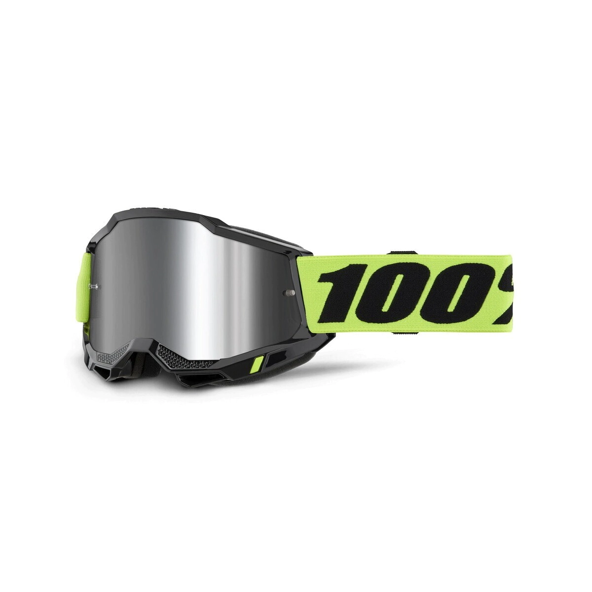 ANTIPARRA ACCURI 2 GOOGLE NEON YELLOW SILVER MIRROR LENS -100%-