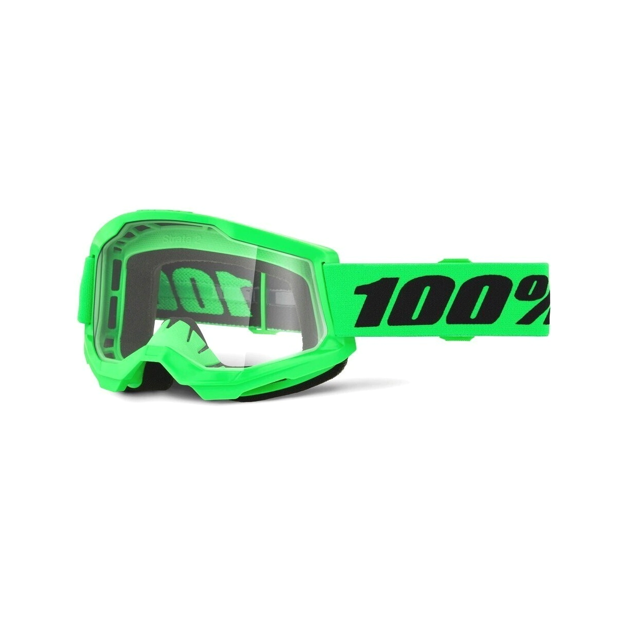 100% Antiparra Motocross Strata 2 Goggle gris ne�n lente Clear transparente