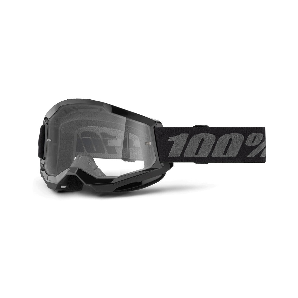 100% Antiparra Motocross Strata 2 ni�o Goggle negra lente Clear transparente