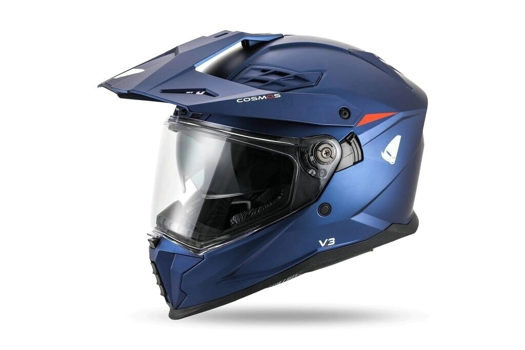 UFO Plast Casco Motocross Enduro Cosmos Tourer Crossover azul rojo talle L