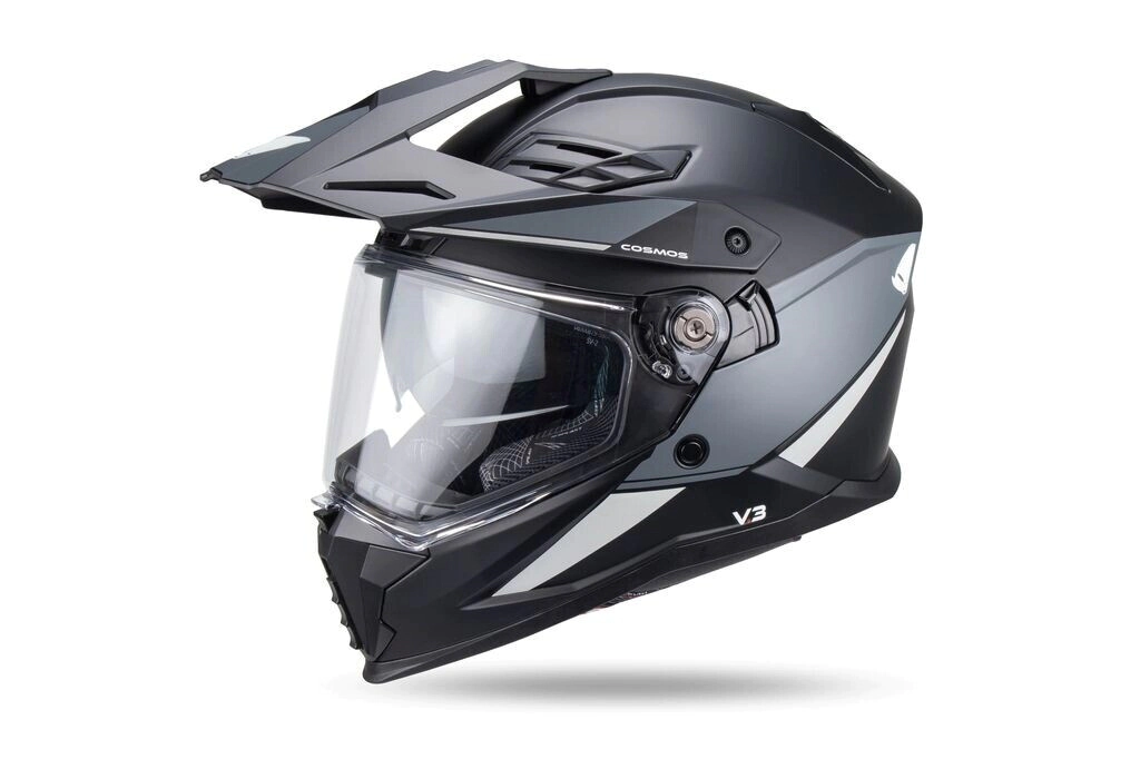 UFO Plast Casco Motocross Enduro Cosmos Tourer Crossover negro gris talle L