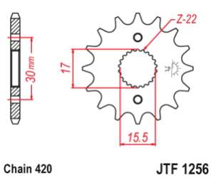 JT Sprockets Pi��n Moto JT1256.15 15 dientes CR 80/85 86/07