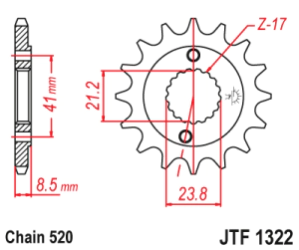 JT Sprockets Pi��n Moto 15 dientes XR/TRX 400EX 96-04 NX Falcon