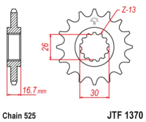 JT Sprockets Pi��n Moto 16 dientes CBR 600 F4/5/6 Varadero 99/06