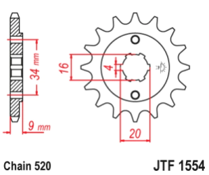 JT Sprockets Pi��n Moto JT1554.13 13 dientes Yamaha TTR 230 05-12 Blaster 88-06