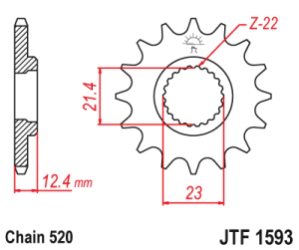 JT Sprockets Pi��n Moto 14 dientes Raptor XTZ 250 08-13