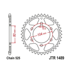 JT Sprockets Corona Moto JT1489.40 40 dientes Kawasaki ZX 10R 06-07