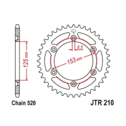JT Sprockets Corona Moto JT210.47 47 dientes Honda CR/CRF/XR 47 color negro