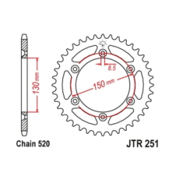 JT Sprockets Corona Moto 49 dientes Yamaha YZ 125 99-04 TTR 230 05-13 YZ 250F 07-12